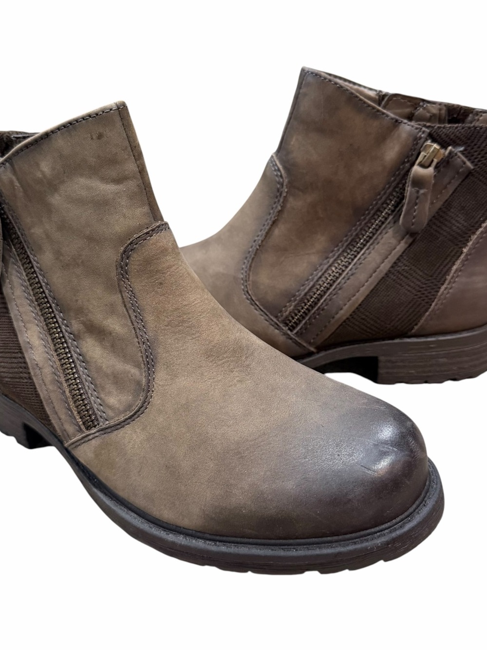 Earth Ankle Boots Women’s 7.5 Wide NEW Stone Brown Jordan Double Zip Fall